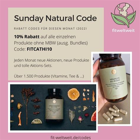 Sunday Natural Influencer Gutscheine & Coupons